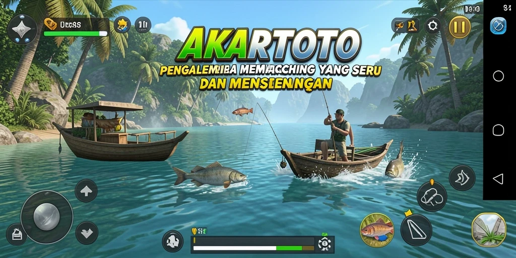 Menampilkan gameplay seru memancing dengan berbagai ikan yang menarik.