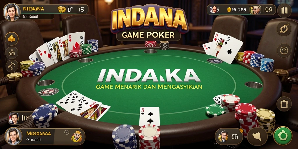 Screenshot gameplay INDAAA menampilkan aksi seru Poker.